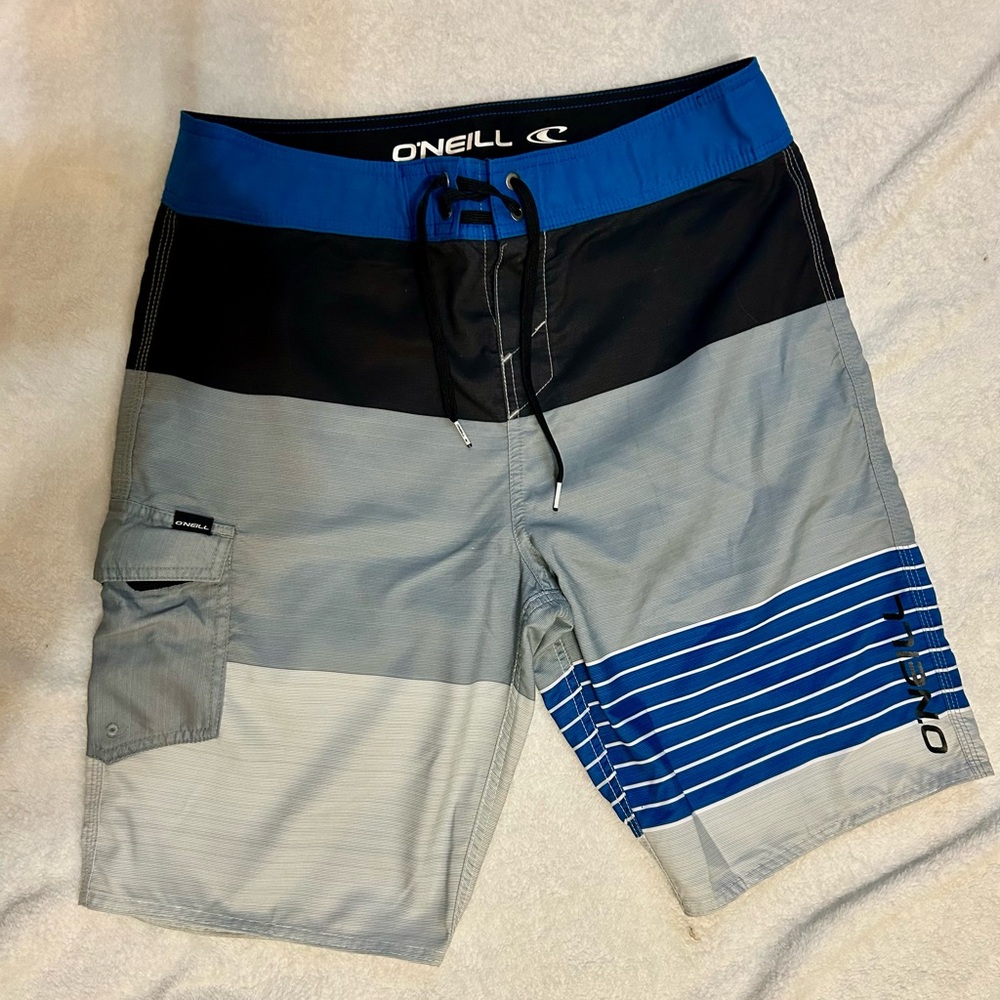 O'Neill Men's Blue and Gray Swim Shorts